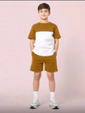 Boys' Two-Piece Set: Blouse and Shorts (Stylish, Elegant, Trendy, Durable, Fashion-Forward)