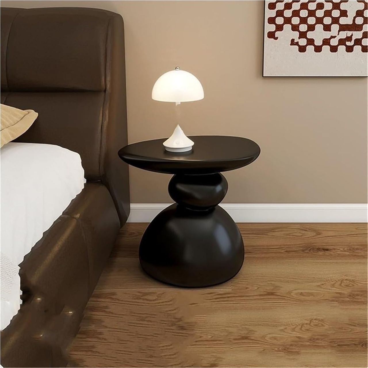Modern Resin End Table | Black